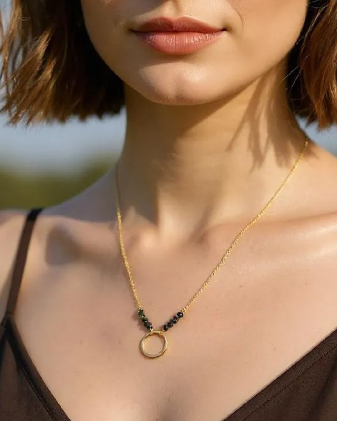 green jade necklace, minimal chain necklace with green jade stone, 925 silver, handmade crystal jewelry, gemstone necklace