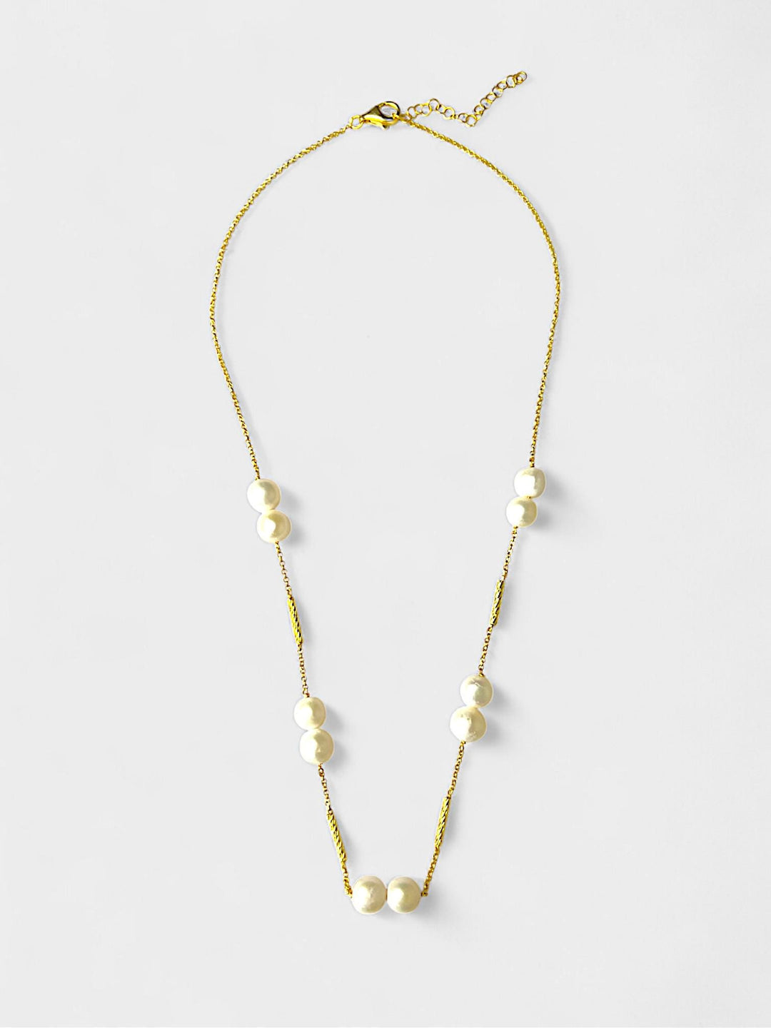 Pearl Necklace | Freshwater Pearl Jewelry | 14K Gold Plated Sterling Silver | Elegant Beaded Necklace | Dainty Gift for Her