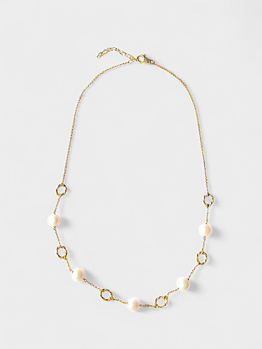 Pearl Necklace | 14K Gold Plated Sterling Silver | Freshwater Pearls | Elegant Gift for Her