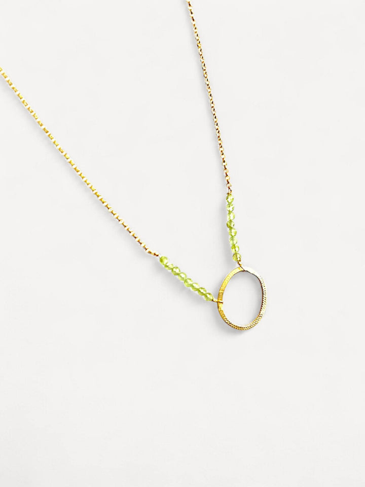 Peridot Necklace | 14K Gold Plated Sterling Silver | Faceted Gemstone Necklace | Minimal Peridot Gemstone Necklace | Natural Stone Jewelry