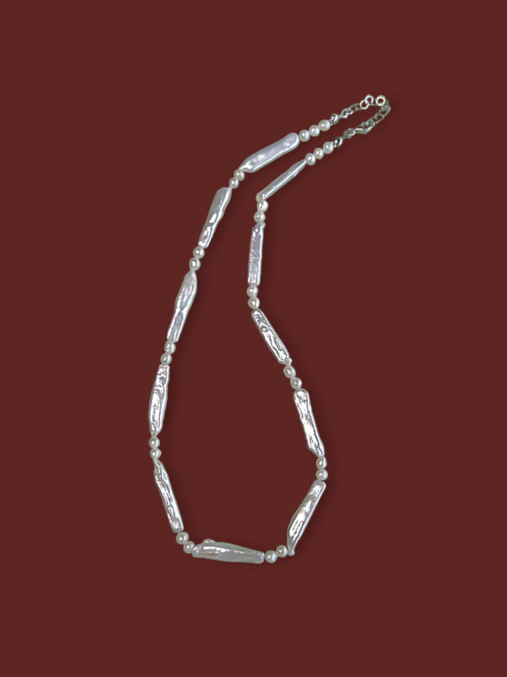 İnci Choker Kolye, Beyaz Doğal Taşlı Kolye, 925 Ayar Gümüş