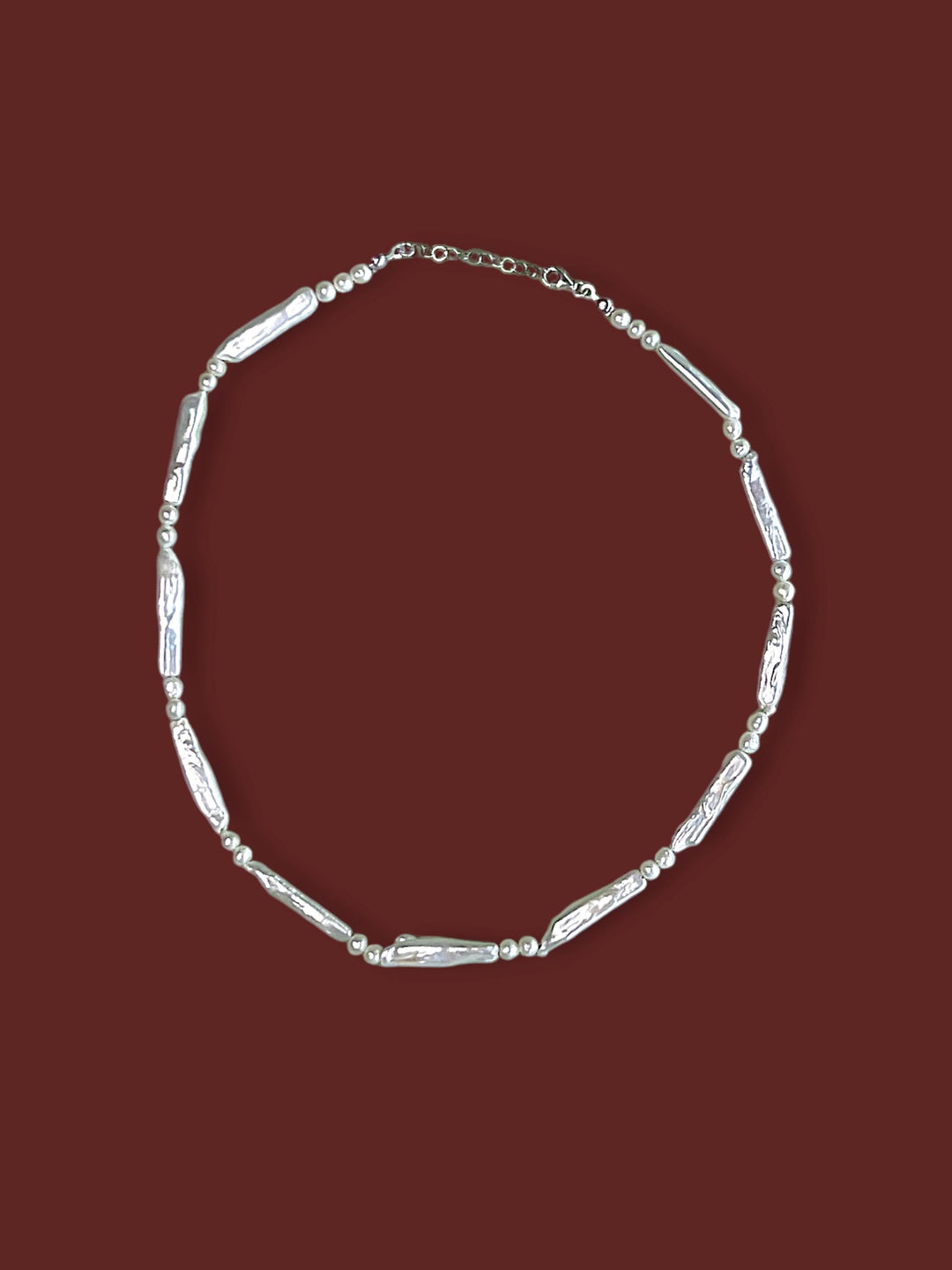 İnci Choker Kolye, Beyaz Doğal Taşlı Kolye, 925 Ayar Gümüş