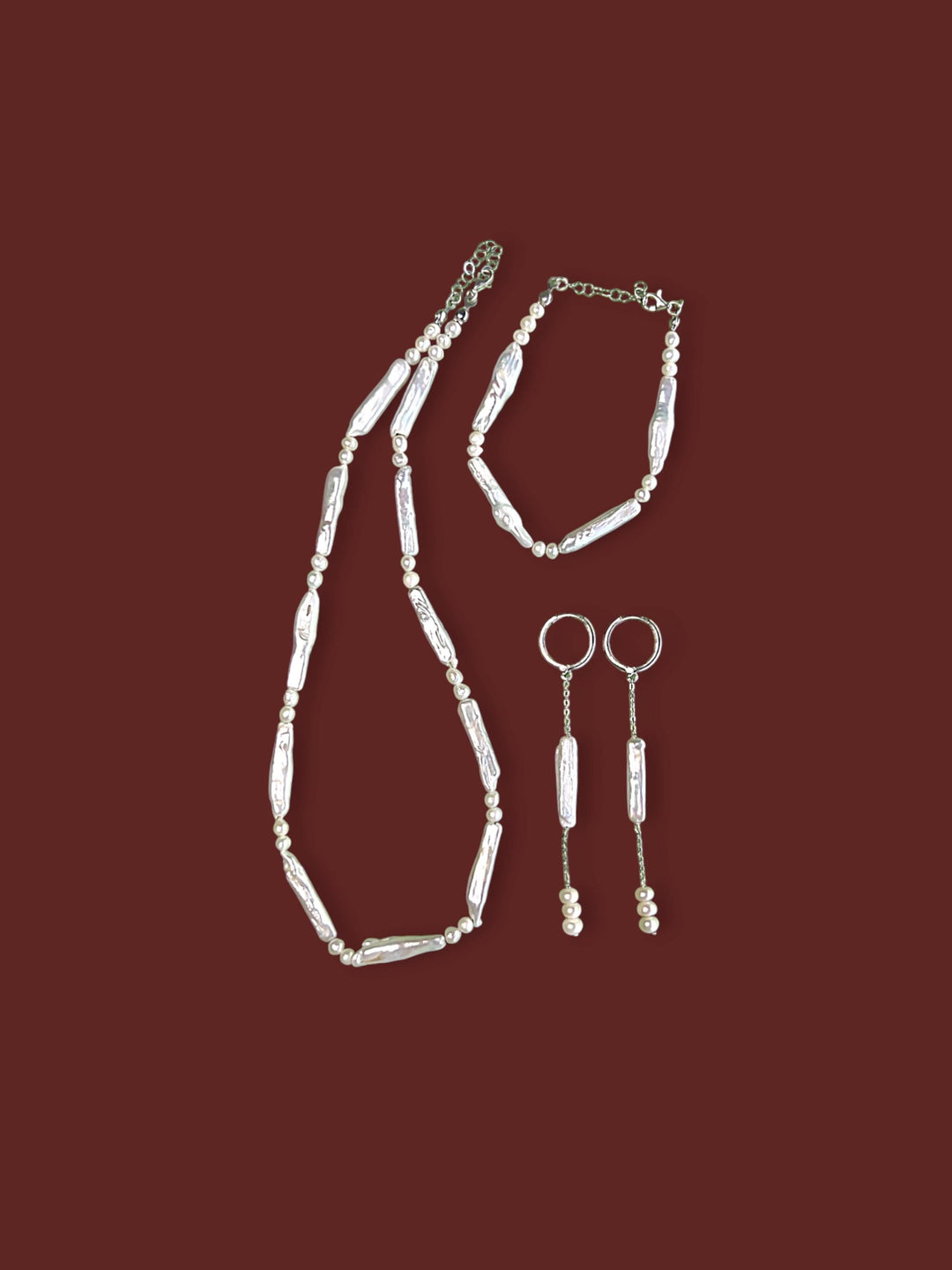 İnci Choker Kolye, Beyaz Doğal Taşlı Kolye, 925 Ayar Gümüş